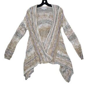 Knox Rose Womens Knit Waterfall Cardigan Multi Small Lightweight Acrylic Blend